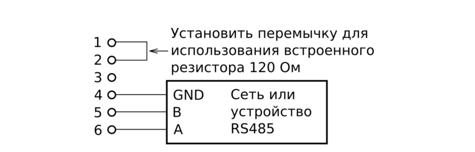 Схема подключения преобразователя USB-RS485