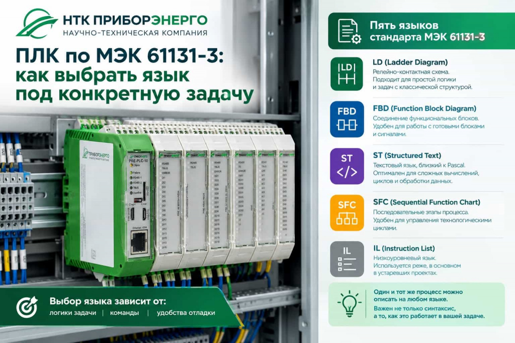 Языки программирования ПЛК по МЭК 61131-3: как выбрать между LD, FBD, ST и SFC для конкретной задачи