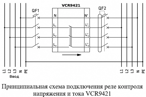 Реле контроля напряжения и тока VCR9421 купить в интернет-магазине ООО «НТК Приборэнерго»